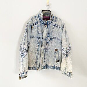Vintage 1990s Eagles Ridge grunge heavy distressed long sleeve denim jean jacket